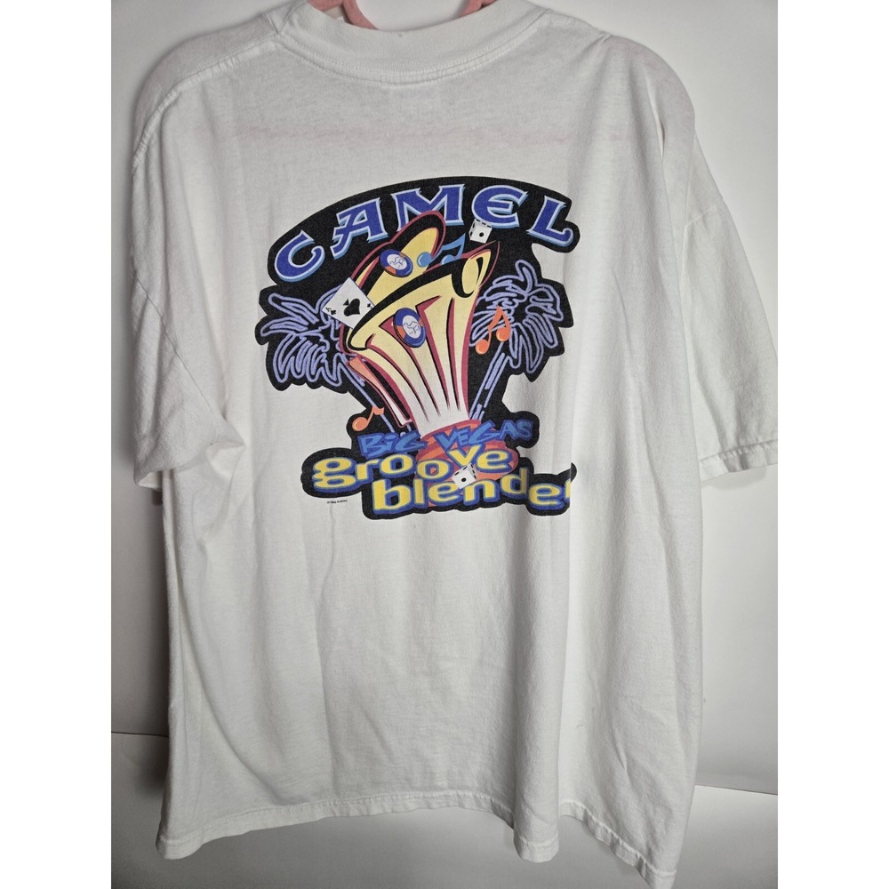 Vintage 90s Joe Camel Las Vegas Groove Blender 1996 Pocket T-Shirt Men's XL Cigs
